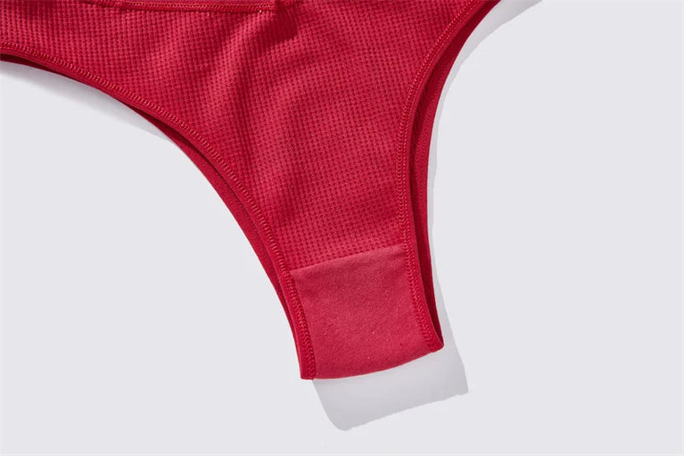 7pc Waffle Cotton Briefs | Sexy V-Waist Brazilian Set
