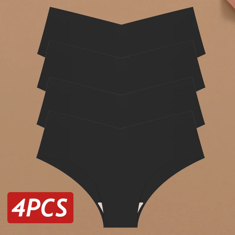4pc Ice Silk Briefs | Seamless V-Waist No-Trace Set