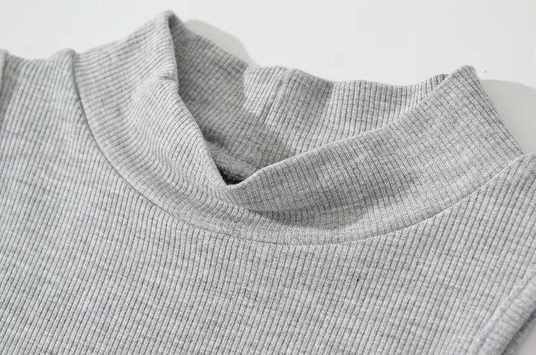 Turtleneck Sleeveless Knit Bodysuit | Summer Y2K High-Stretch Slim Fit