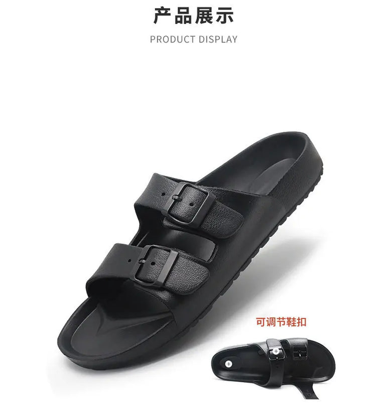 Double Buckle Slides | Thick Sole Anti-Skid Sandals