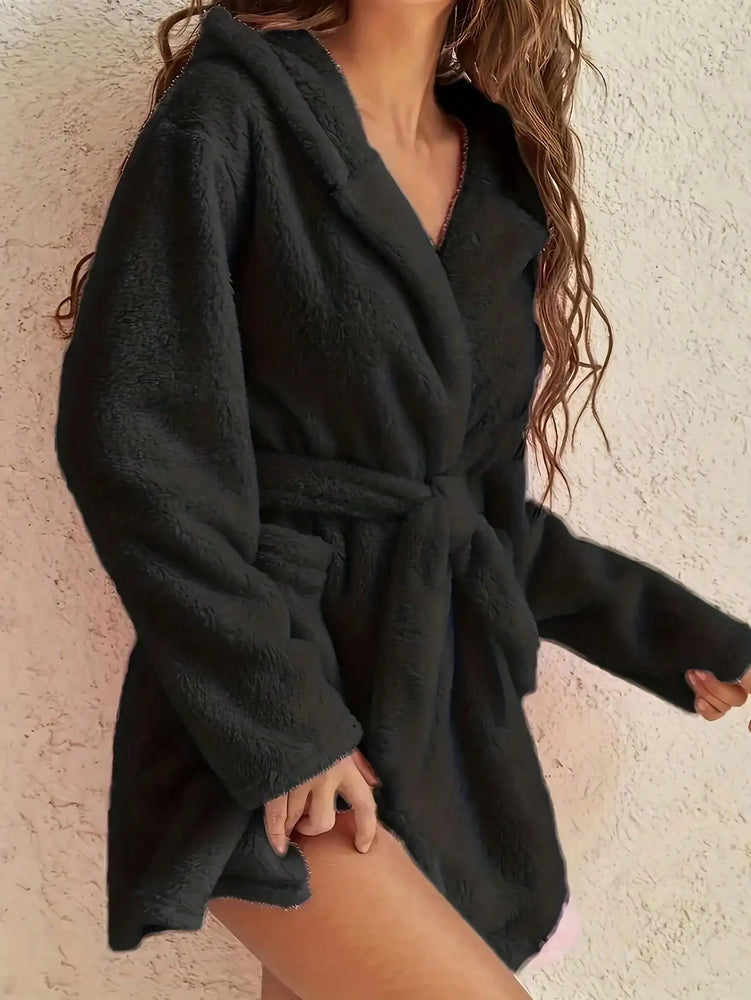 Women’s Thick Hooded Fleece Robe | Cozy Winter Bathrobe