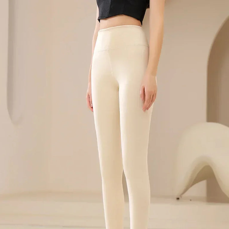 Women's Pearl Fleece Lined Leggings Winter Thermal Pants