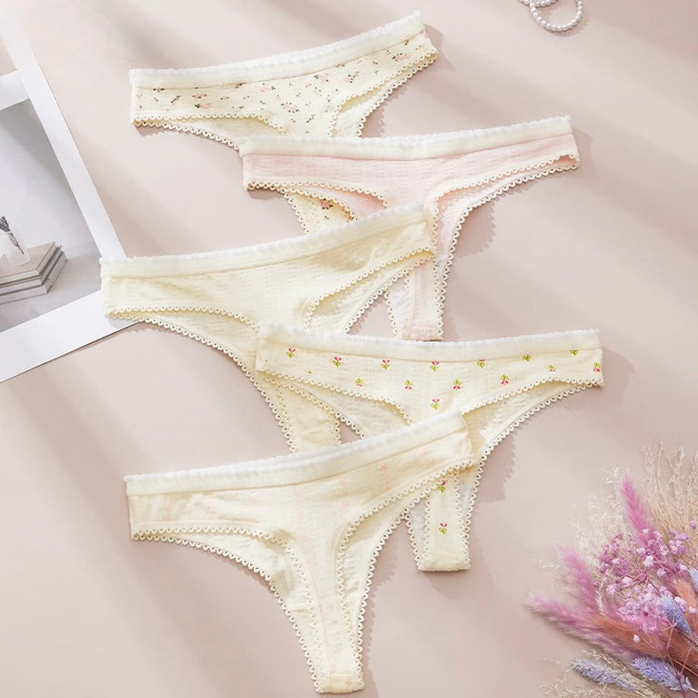 Cute Print Cotton Thongs | Soft Sexy Summer Tangas