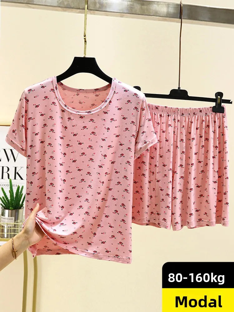 Women’s Modal Floral Pajama Set | Short Sleeve & Shorts