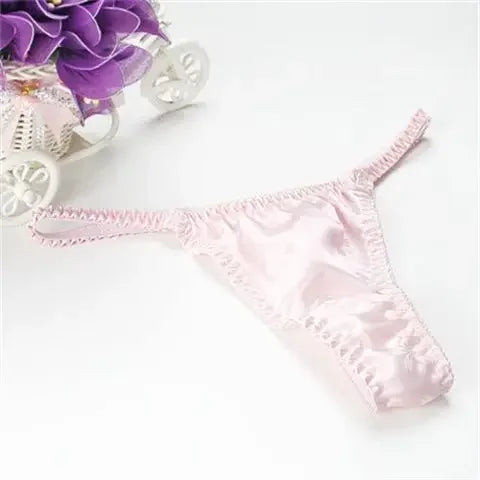 100% Pure Mulberry Silk G-String – Breathable Low-Rise Luxury Thong for Women