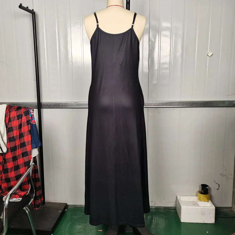 Elegant Floral Hooded Maxi Slip Dress Long Sleeve Summer Vacation Outfit
