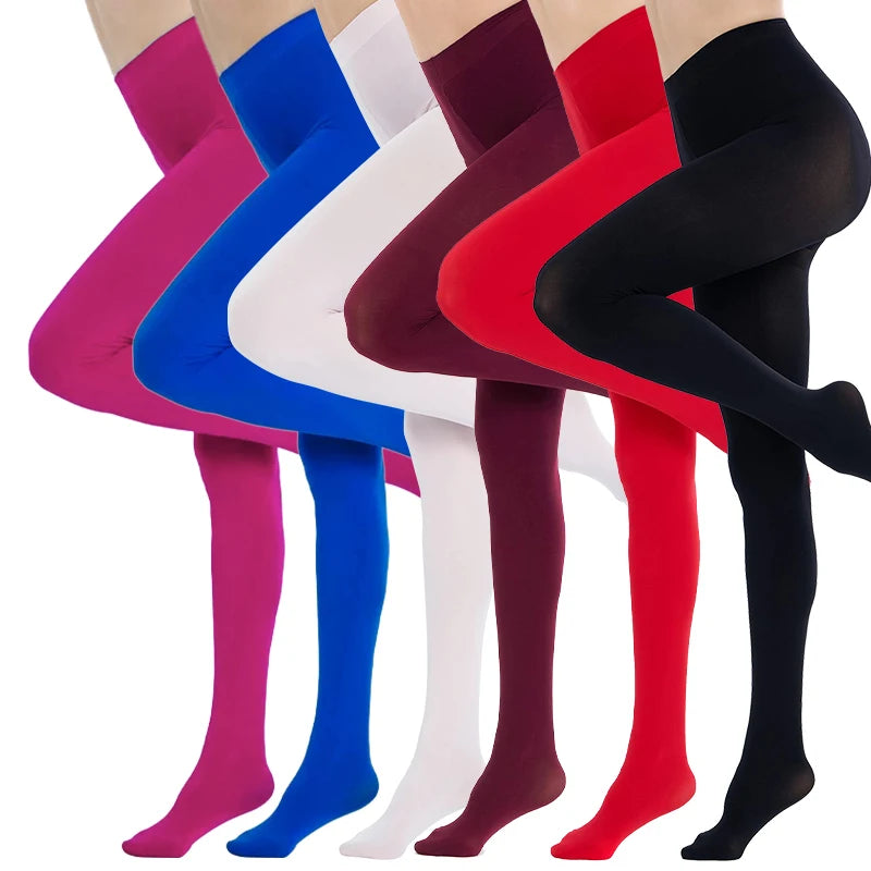 Plus Size Velvet Tights | High-Elasticity Candy Color Pantyhose