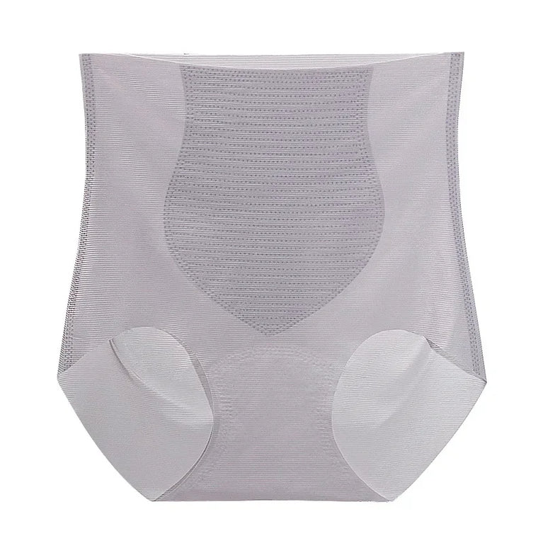 High-Waist Ice Silk Seamless Briefs – Ladies Summer Fitness Underwear