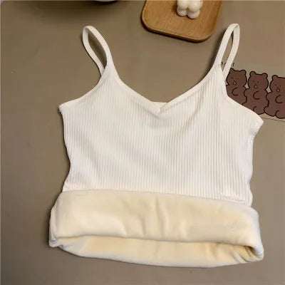 Winter Velvet Thickened Undershirt Women Cozy Warm Vest Top
