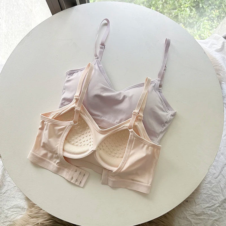 Ice Silk V-Neck Wrap Bra | Seamless Full-Cup Cooling Lingerie