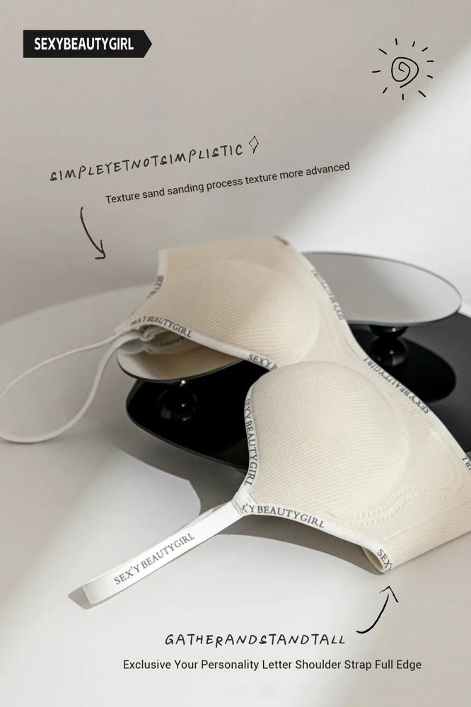 All Of Me Letter Strap Push-Up Bra | Wireless Plunge Support