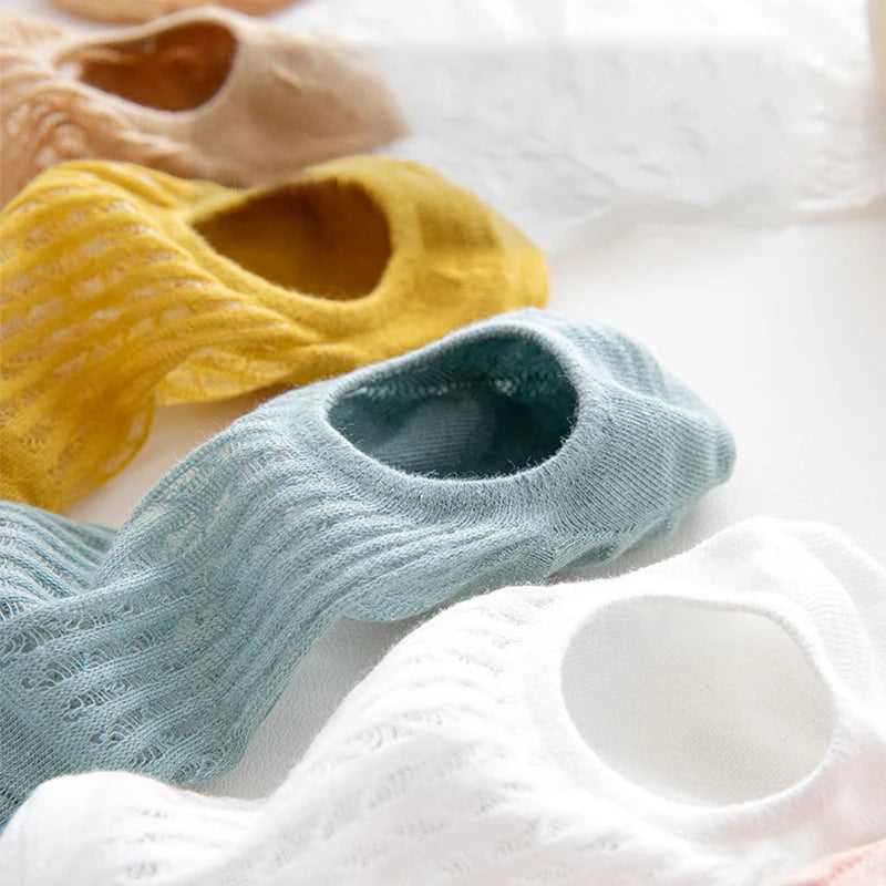 Invisible Lace Boat Socks | Non-Slip Silicone Summer Liner