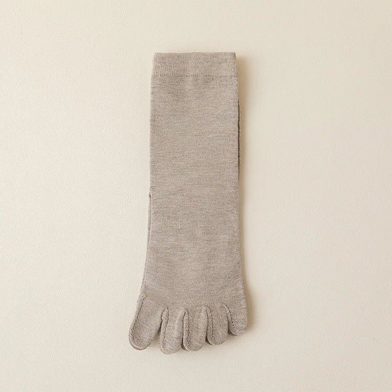 Women Cotton Five Toe Breathable Middle Tube Casual Socks