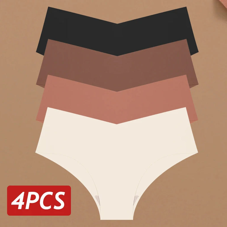 4pc Ice Silk Briefs | Seamless V-Waist No-Trace Set