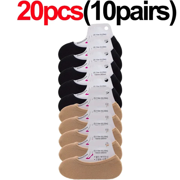 10-Pack Invisible Boat Socks | Ultra-Thin Summer Liner Set