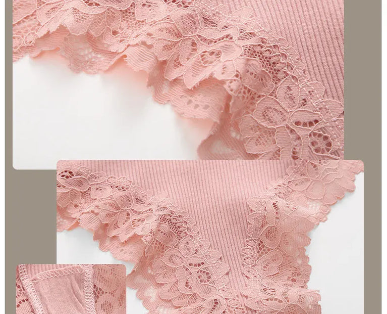 Lace-Trim Cotton Bikini – Low-Rise Comfort Knickers