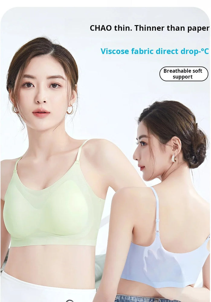 Summer Ice Silk Bralette | Seamless Air-Cooling Push-Up