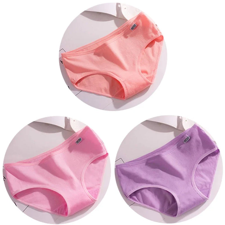 3pc Mid-Rise Cotton Briefs | Breathable Plus Size Comfort Set