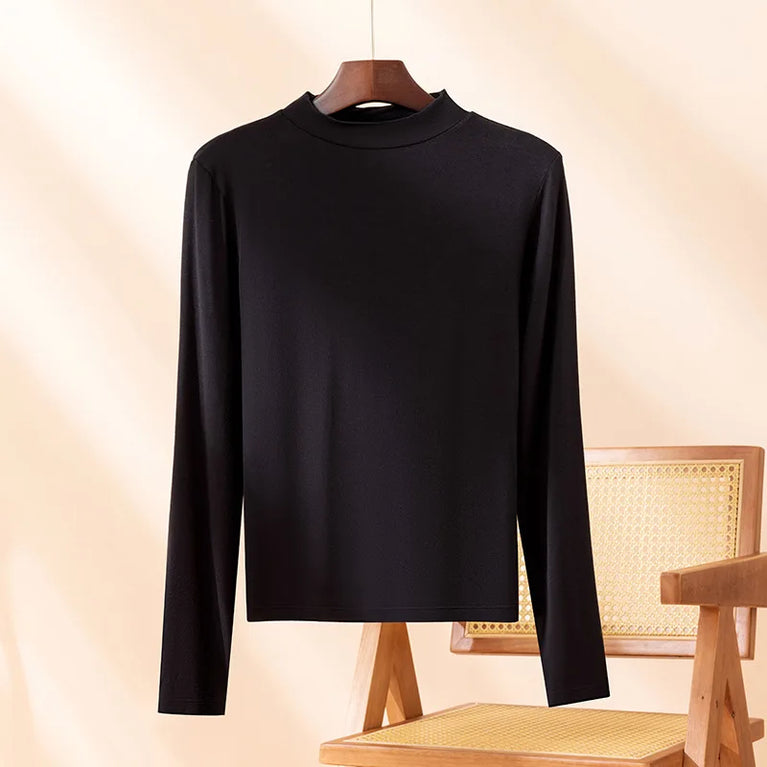 Women’s Half-High Collar Thermal Top | Silky Viscose Base Layer