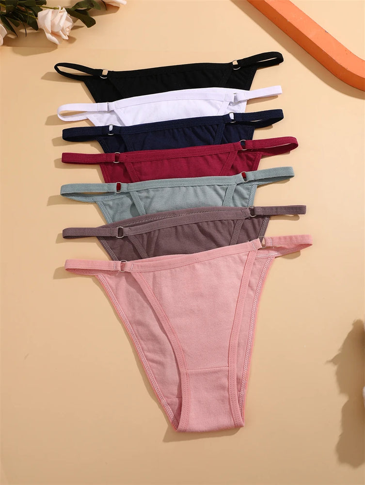 4pc Cotton Briefs | Sexy Metal Ring Low-Waist Set