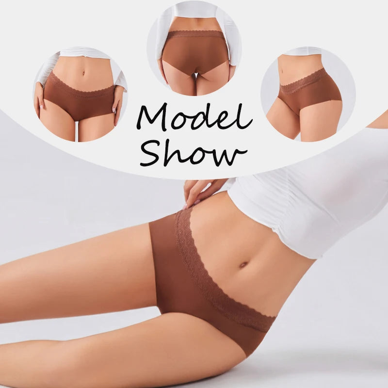 Floral Briefs (5-Pack) – Mid-Rise Breathable Lace-Trimmed Panties