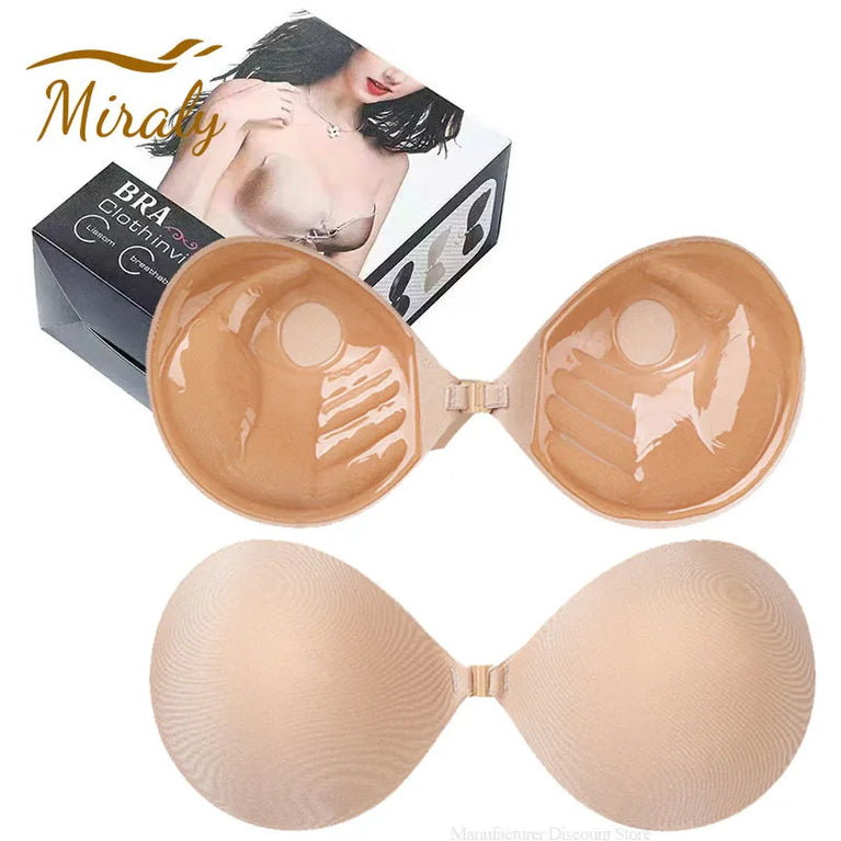 Invisible Silicone Adhesive Bra | Strapless Push-Up Stick-On