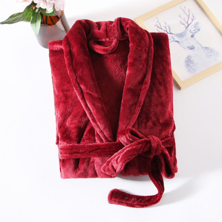 Unisex Fleece Bathrobe | Warm Thick Winter Sleepwear