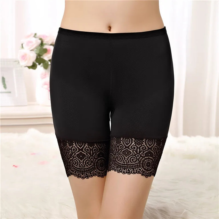 Seamless Lace Safety Shorts | High-Waist Anti-Chafing Boxers