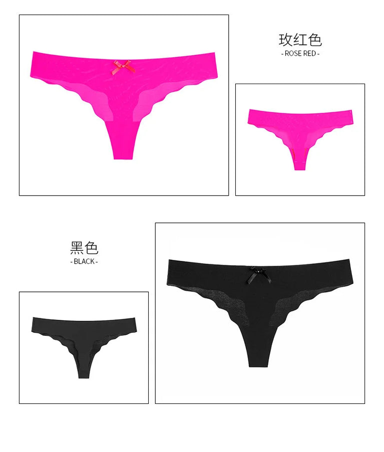 Seamless Low-Waist G-String Set | Leopard Pattern Cotton-Lined Thongs