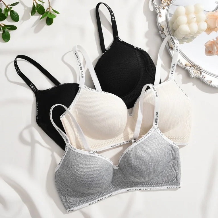 All Of Me Letter Strap Push-Up Bra | Wireless Plunge Support