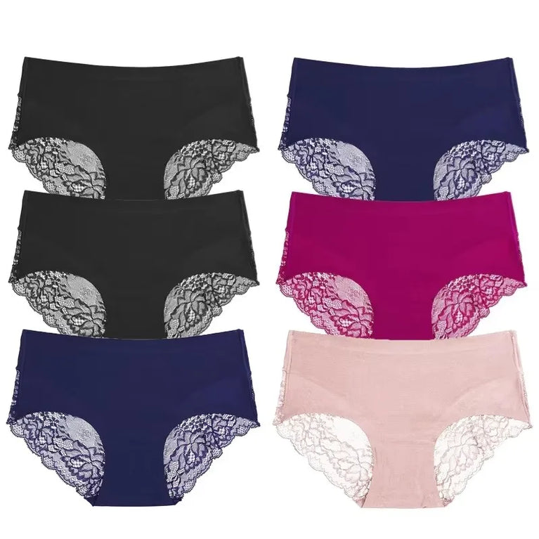 Silk-Satin Lace Briefs | Sexy Seamless Plus Size Lingerie