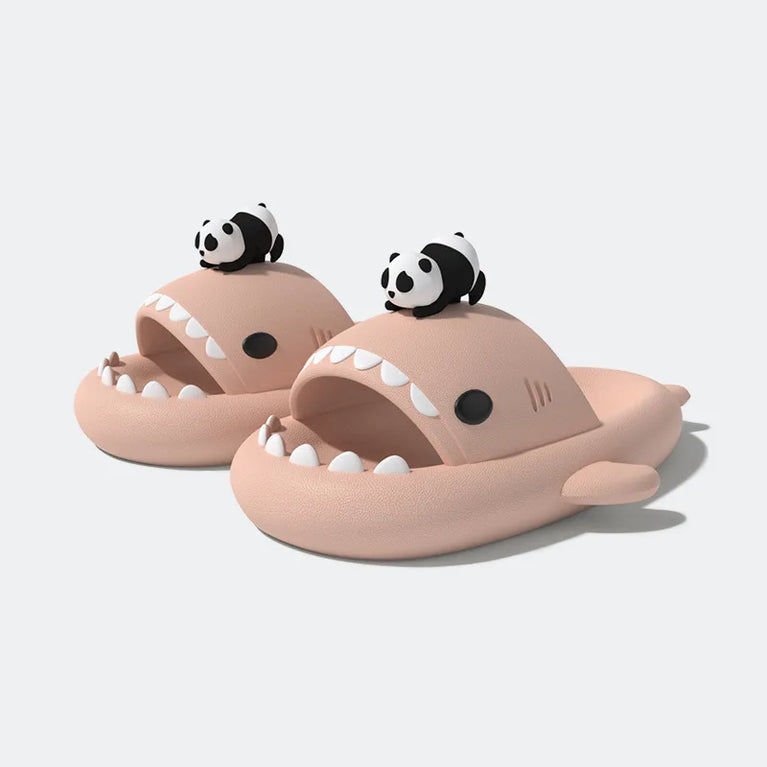 Glow-in-the-Dark Shark Slides | Thick Platform Summer Mules
