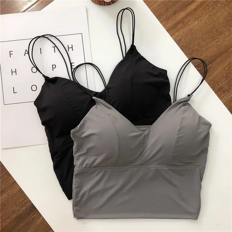 Sexy Ice Silk Camisole & Crop Top – Breathable Summer Comfort