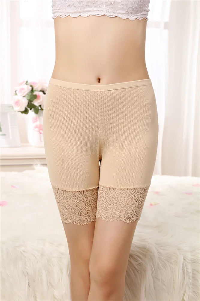 Seamless Lace Safety Shorts | High-Waist Anti-Chafing Boxers