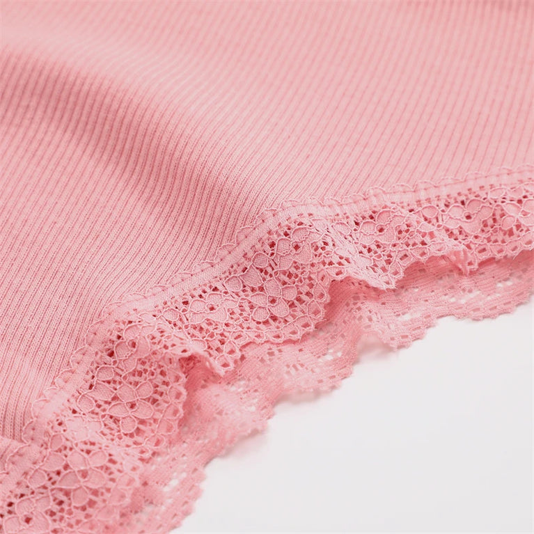6pc Cotton Lace Panties | Crossed Belt Brazilian Briefs