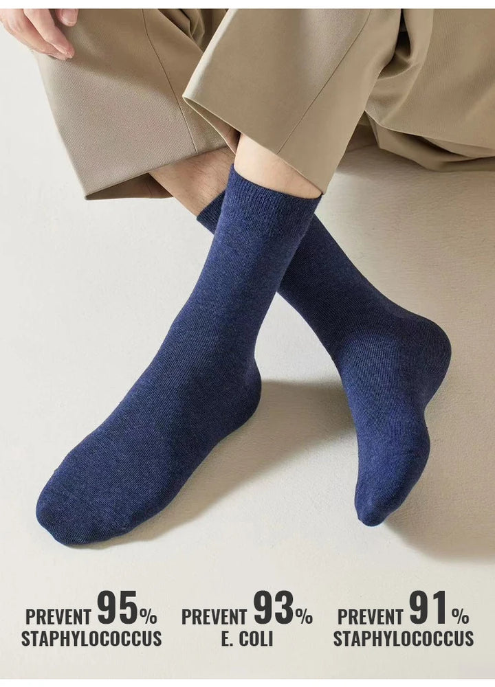 92% Pure Cotton Crew Socks | 6-Pack Antibacterial Set