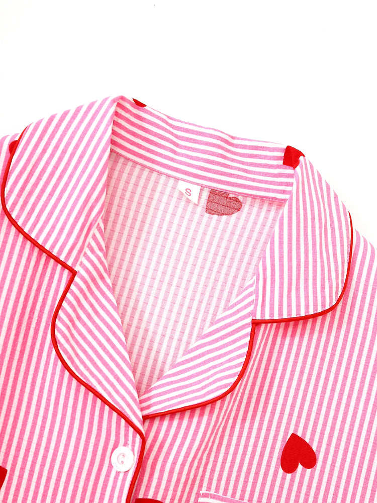 Women’s 3-Piece Pajama Set | Notch Lapel Top, Shorts & Pants
