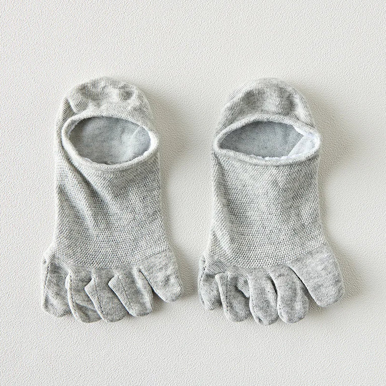 Women Cotton Five Toe Breathable Middle Tube Casual Socks