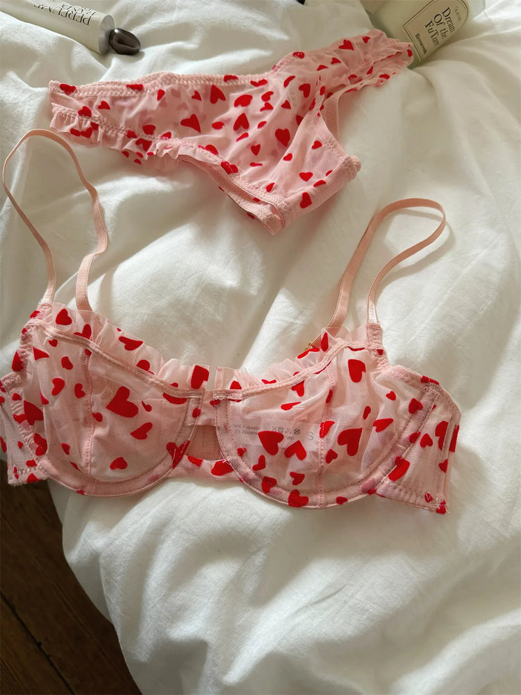 Geometric Lace Push Up Bra & Brief Set – Sexy Underwire Lingerie