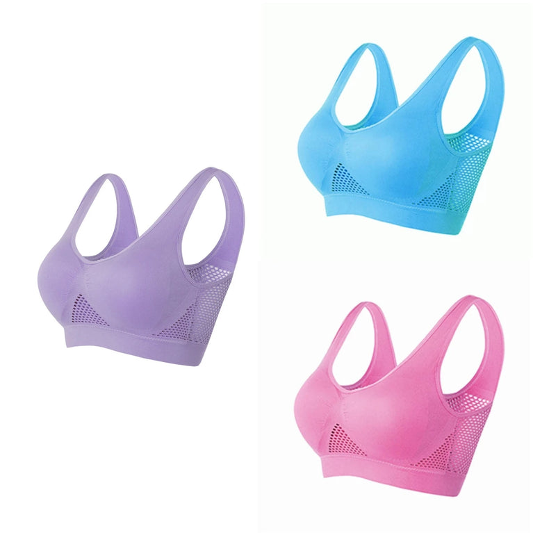 3PCS Seamless Sports Bra | Hollow-Out Breathable Plus Size