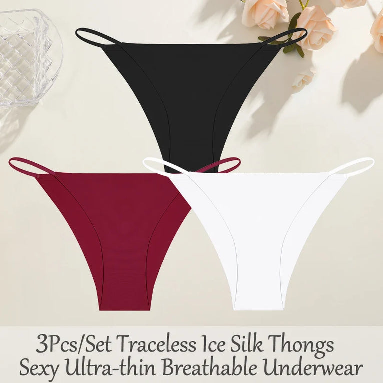 3pc Bikini Set | Low-Waist Traceless Brazilian Briefs