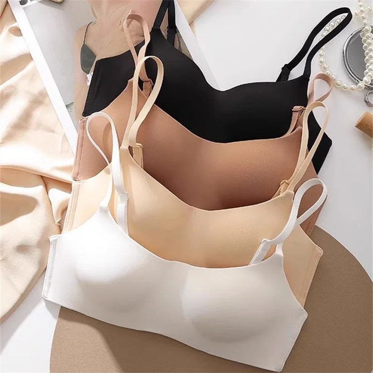 Seamless Half-Cup Bra – Wireless Lift & Convertible Support