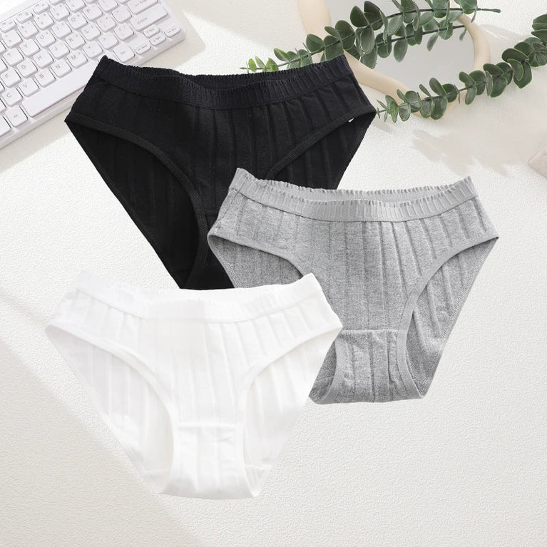 3pc Breathable Cotton Briefs | Low-Waist Dopamine Summer Set