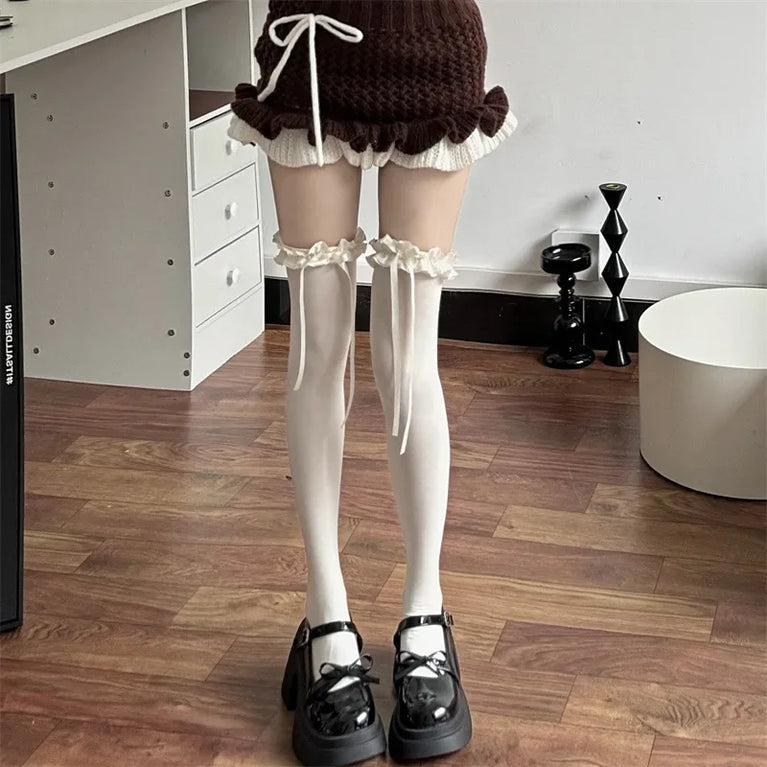 Women’s Lolita Knee High Lace Stockings Kawaii Long Socks