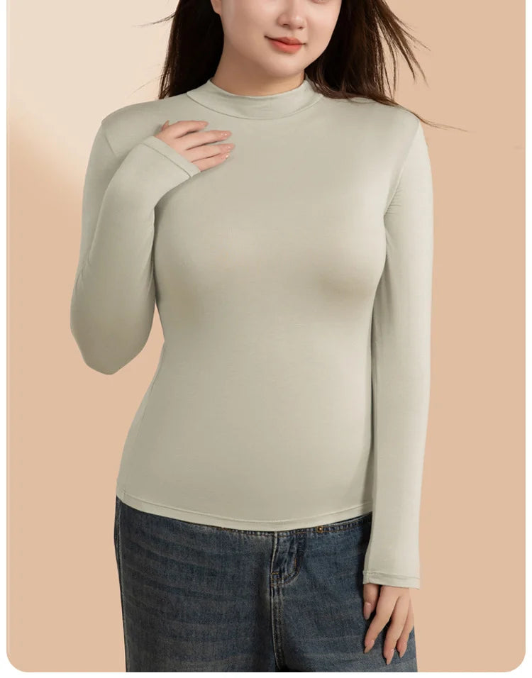 Women’s Half-High Collar Thermal Top | Silky Viscose Base Layer