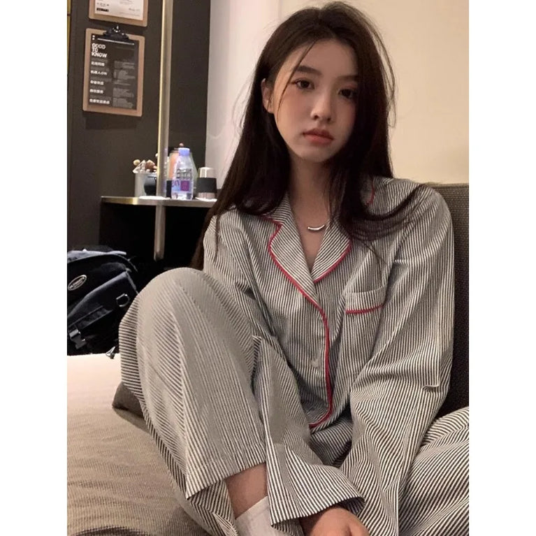 Women’s Soft Striped Pajama Set | Long Sleeve & Trousers