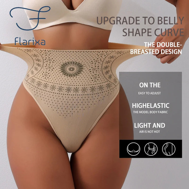 Flarixa High-Rise Shaping Thong | Seamless Tummy Control