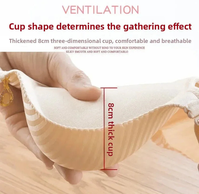 8CM Extreme Push-Up Wireless Bra – The "Steamed Bread" Natural Enhancer