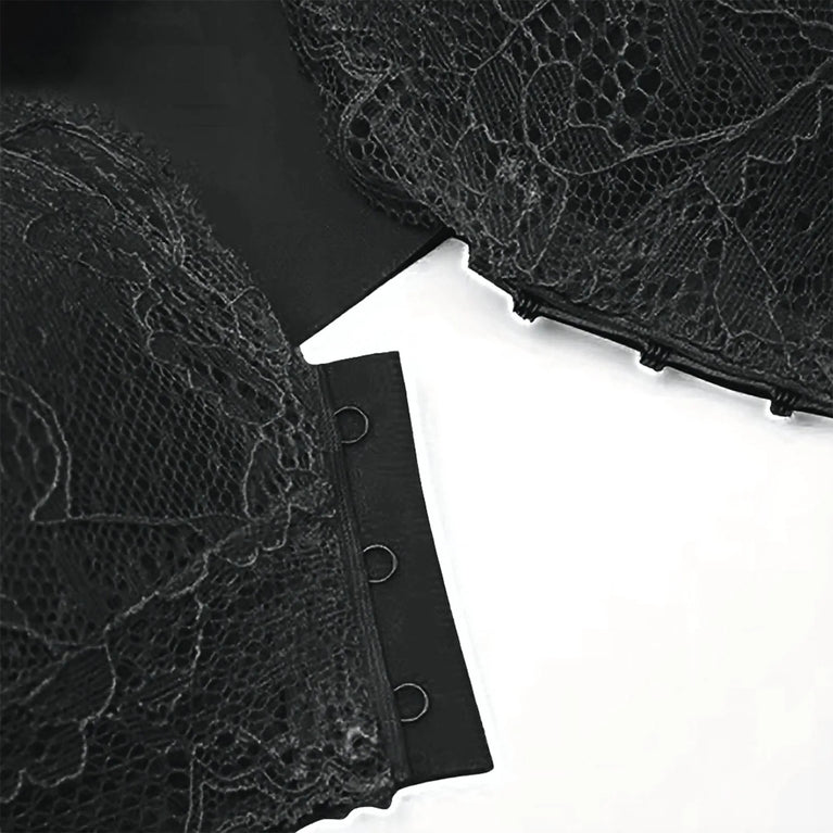 Lace Front-Buckle Vest Bra – Seamless Wireless "Gather" Support