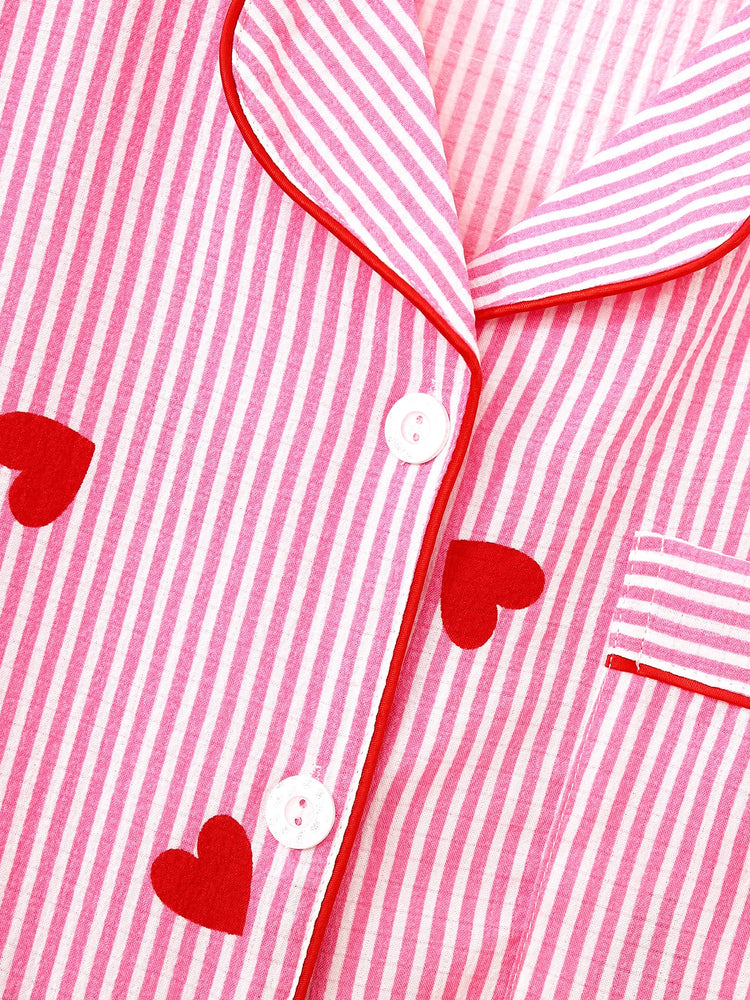 Women’s 3-Piece Pajama Set | Notch Lapel Top, Shorts & Pants